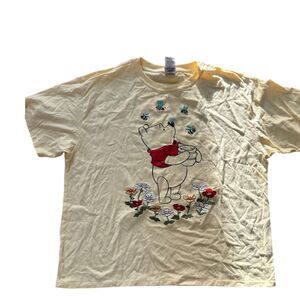 Disney Winnie the Pooh Floral Garden T-Shirt Vintage Style Graphic Tee XXL